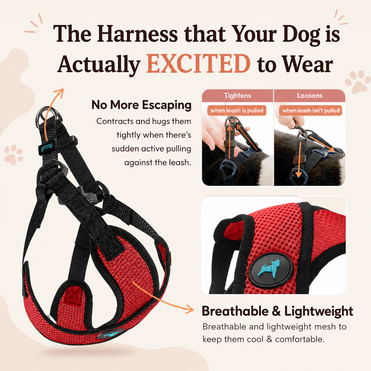 Harnais Anti-Traction Câlino – Sécurité et Confort pour Chien