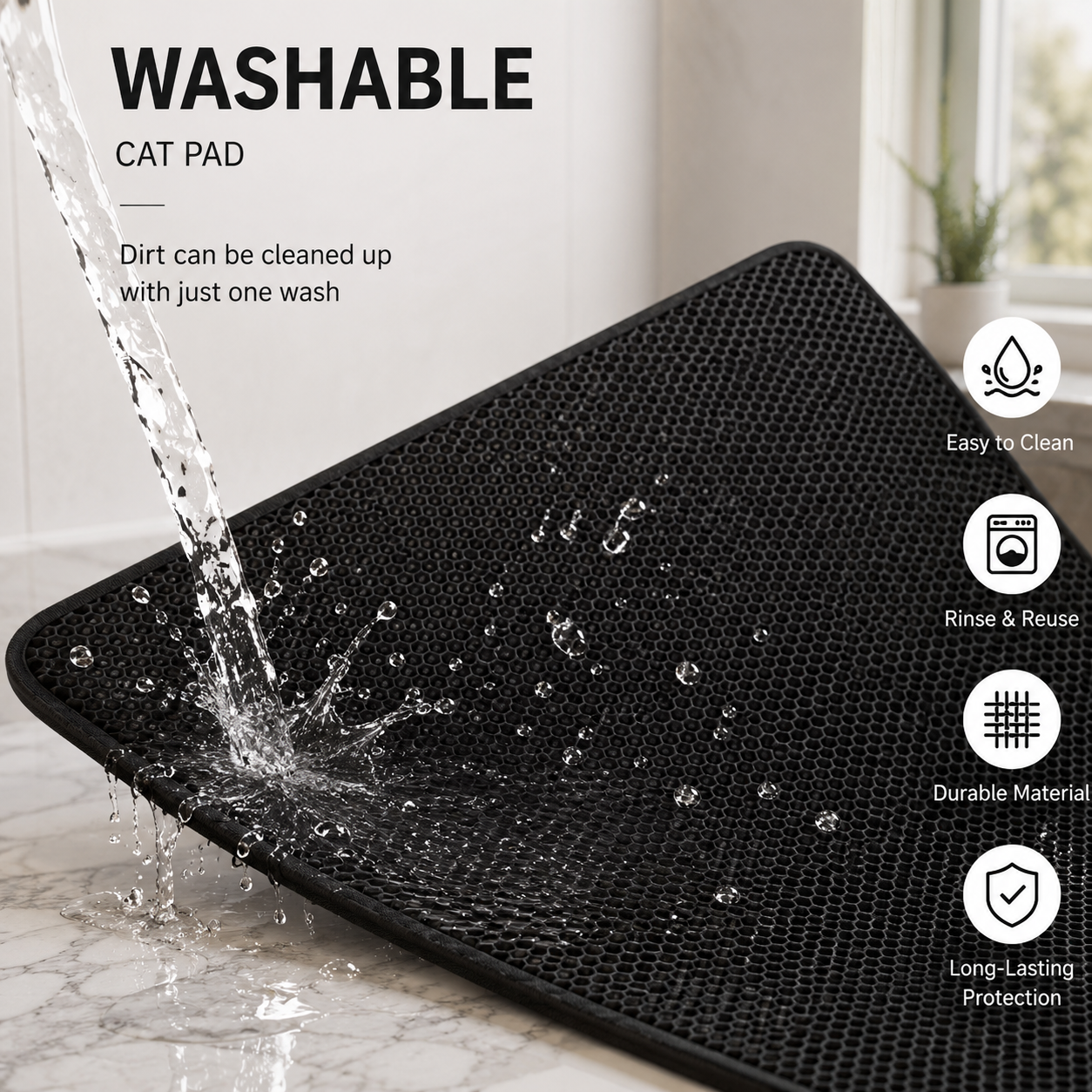 Tapis Anti-Litière Câlino – Double Couche Imperméable pour Chat