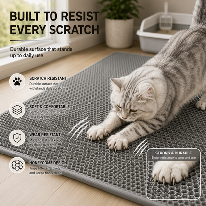Tapis Anti-Litière Câlino – Double Couche Imperméable pour Chat