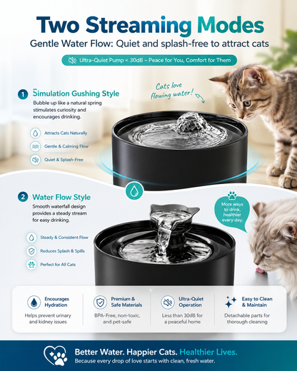 Fontaine à Eau Silencieuse Câlino – Hydratation Fraîche pour Chat