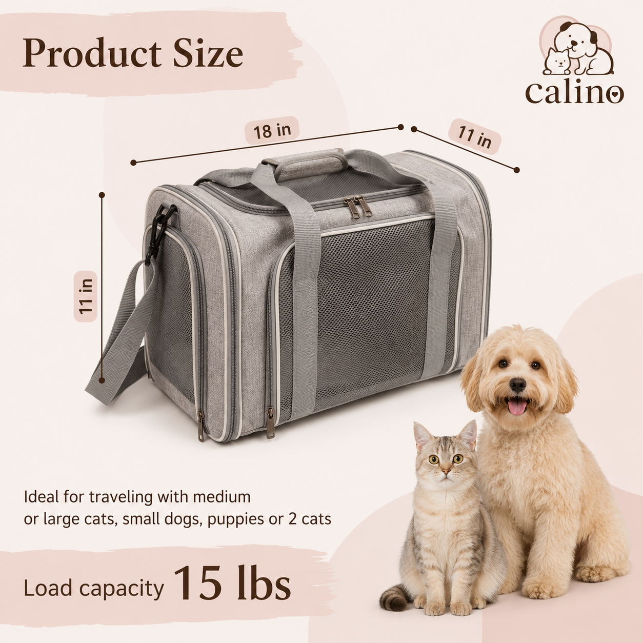 Cage de Transport Pliable Câlino – Voyage pour Chien et Chat