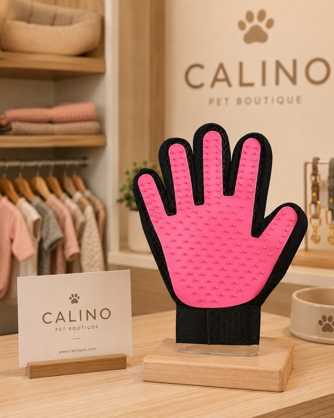Gant de Toilettage Câlino – Brossage en Douceur pour Chien et Chat