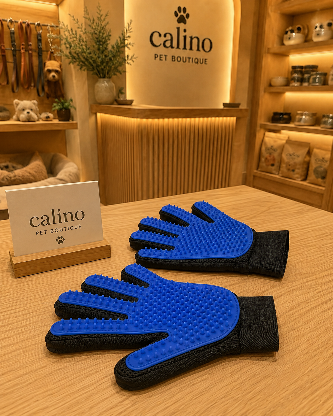 Gant de Toilettage Câlino – Brossage en Douceur pour Chien et Chat