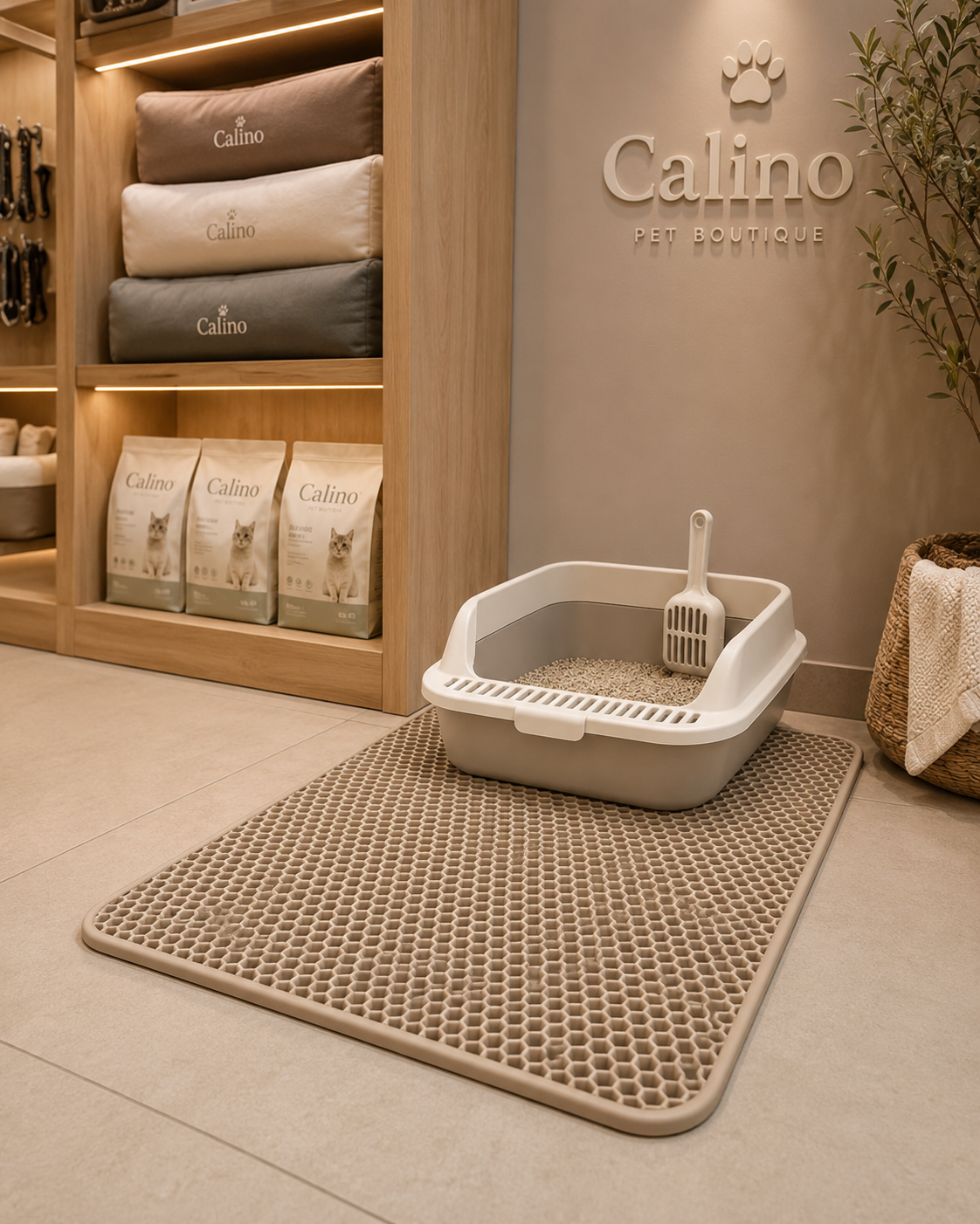 Tapis Anti-Litière Câlino – Double Couche Imperméable pour Chat